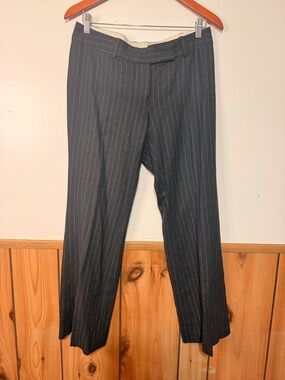 Ann Taylor Black Pinstripe Dress Pants